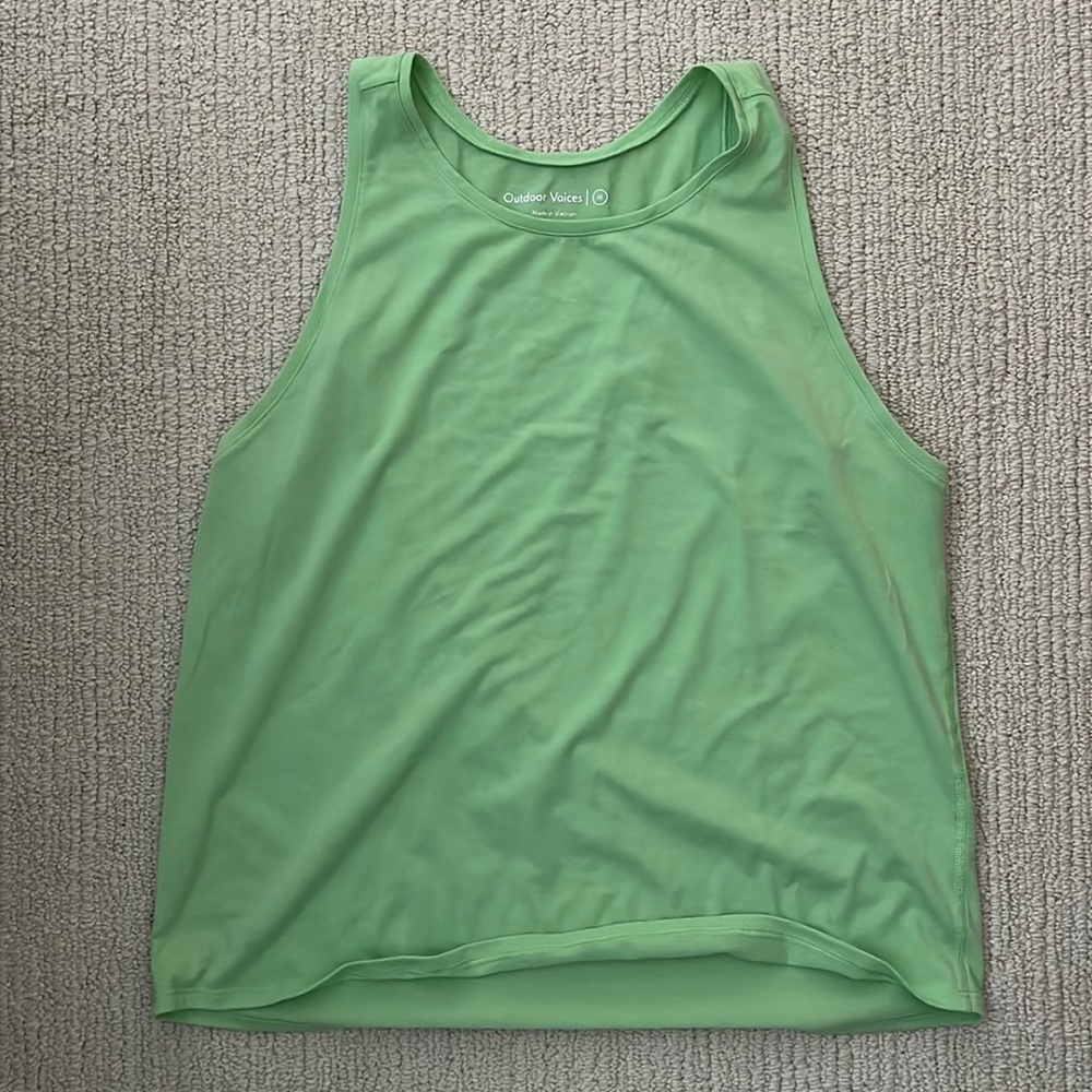 Outdoor Voices, tank top, green, worn once or twice hang to dry EUC medium